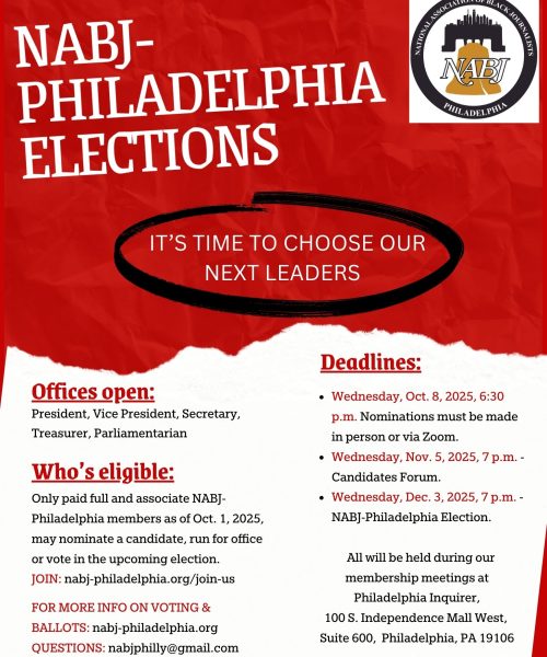 flyer for NABJ Philly election 2025